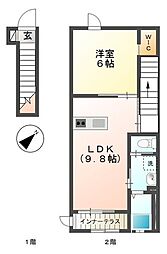 ファルダ.ティー 1LDKの間取図画像