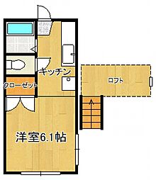 ボイスU 1Kの間取図画像