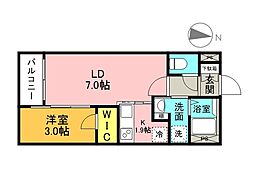 月光江波東零番館 1LDKの間取図画像