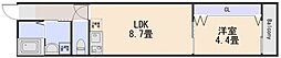 クレスト山本I 1LDKの間取図画像