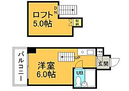 イースト白島 ワンルームの間取図画像
