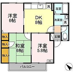 ジュネスA 3DKの間取図画像