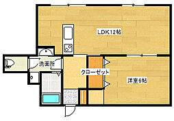 光ビル 1LDKの間取図画像
