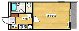 ドリームM木村 1Kの間取図画像