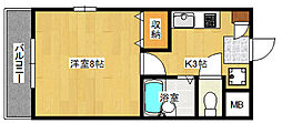 グリーンメゾン 1Kの間取図画像