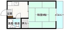 第二矢賀ハイム 1Kの間取図画像