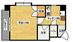 アーバンタナベ3 1Kの間取図画像