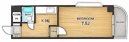 第55東白島ビル 1Kの間取図画像