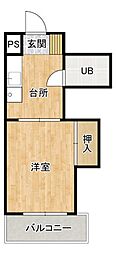 渡辺ビル 1DKの間取図画像