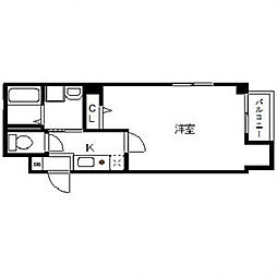 キャッスル大手町 6階1Kの間取り