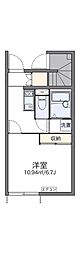 レオネクストプロシードII 1階1Kの間取り