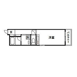 J’city 紙屋町 4階1Kの間取り