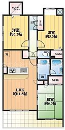 サクセス西高島平 6階3LDKの間取り