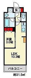 JR鹿児島本線 陣原駅 徒歩10分の賃貸マンション 11階1LDKの間取り