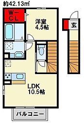 メゾン・ド・グロウ23 1LDKの間取図画像