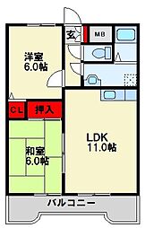 メゾン森下パーク 2LDKの間取図画像