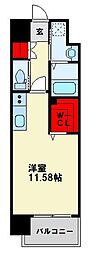 レジェンド高見 ワンルームの間取図画像