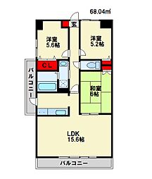 ルネックス2 3LDKの間取図画像