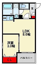 ジーメゾン八幡西リベル 3階/-