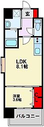 ギャラン菅原 1DKの間取図画像