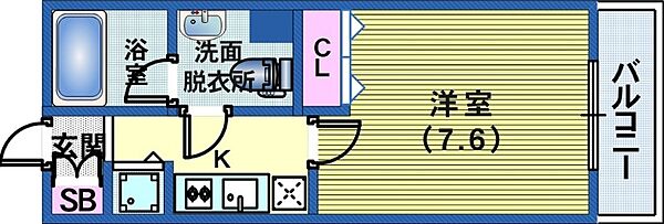 インベスト神戸エアフロント ｜兵庫県神戸市中央区北本町通4丁目(賃貸マンション1K・6階・25.03㎡)の写真 その2