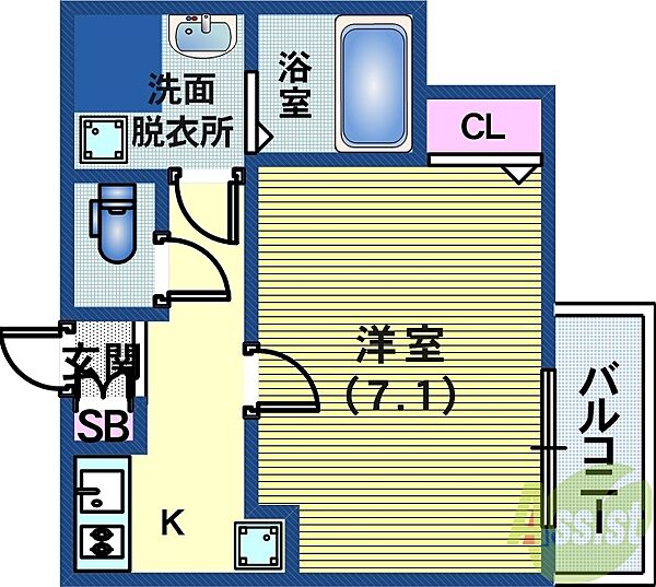 プレジール灘 ｜兵庫県神戸市灘区岩屋北町5丁目(賃貸マンション1K・2階・25.08㎡)の写真 その2