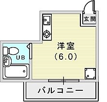 平野エスペランス  ｜ 兵庫県神戸市兵庫区上三条町2-2（賃貸マンション1R・6階・16.50㎡） その2