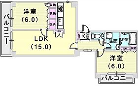 ハイツグラナダ  ｜ 兵庫県神戸市中央区花隈町（賃貸マンション2LDK・2階・68.00㎡） その2