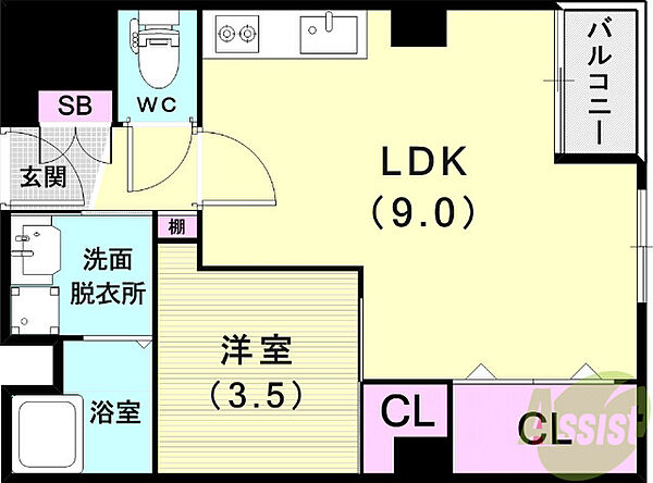 大桝マンション ｜兵庫県芦屋市大桝町(賃貸マンション1LDK・3階・32.00㎡)の写真 その2