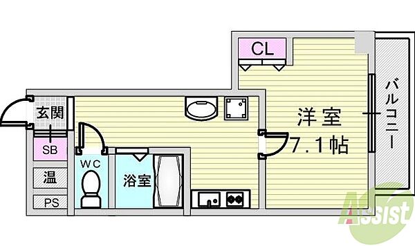 グラーツィア東灘 ｜兵庫県神戸市東灘区深江本町3丁目(賃貸マンション1K・2階・23.80㎡)の写真 その2