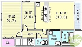 NHエステート御影山手  ｜ 兵庫県神戸市東灘区御影山手2丁目（賃貸アパート2LDK・2階・55.29㎡） その2