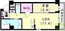 間取り：1LDK（45.96平米）システムキッチン・エアコン