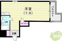 メゾン・ド・御影パート1 ワンルームの間取図画像