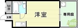 シルバーハイツ御影 1Kの間取図画像