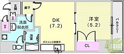 オーベルジュ甲南 1DKの間取図画像