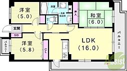 ロマンツエ東灘 3LDKの間取図画像