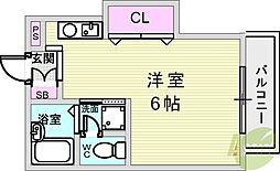 アクシス北青木 1Kの間取図画像