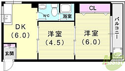 メゾン101 2DKの間取図画像