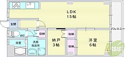 一王山グランドハイツ 1SLDKの間取図画像