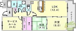 オルテンシアKOBE 2SLDKの間取図画像