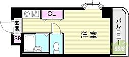 六甲ハイツウエダ 1Kの間取図画像