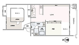 東急ドエル平岸台ビレジ1号棟 1LDKの間取図画像