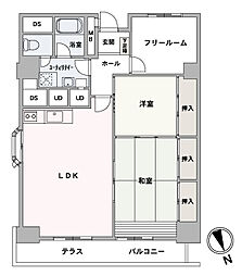平岸豊栄ハイツ 3LDKの間取図画像