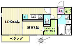 クローネ 1LDKの間取図画像