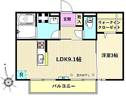 ジャスティ 1LDKの間取図画像