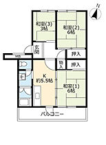 URさつきが丘  ｜ 千葉県千葉市花見川区さつきが丘2丁目（賃貸マンション3K・3階・52.35㎡） その2