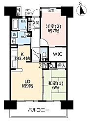 UR都市機構グリーンプラザ園生3号棟 2LDKの間取図画像