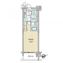 ガーラ・プレシャス木場 1Kの間取図画像