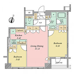 プラネスペーリア代々木参宮橋 2LDKの間取図画像