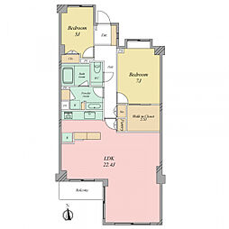 シティコート代々木 2LDKの間取図画像